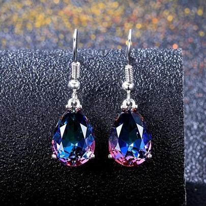 עגילי טיפת מים ריינסטון