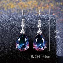 Rhinestone Teardrop Earrings - Showy - View 4