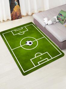 1pc Football Field Pattern Anti-Slip Rug ,Room Decor - Multicolor - View 1
