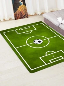 1pc Football Field Pattern Anti-Slip Rug ,Room Decor - Multicolor - View 2