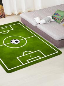 1pc Football Field Pattern Anti-Slip Rug ,Room Decor - Multicolor - View 3
