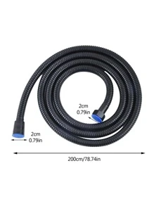 1 Pieza, 2m Manguera De Ducha Negra, Manguera De Agua De Ducha De Mano, Manguera De Extensión De Repuesto, Tubería De Agua De Acero Inoxidable, Accesorio De Baño Universal - Negro - Ver 2