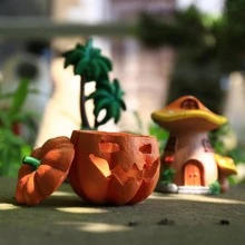 1pc bí ngô thiết kế trang trí thủ công - trái cam - Xem 2