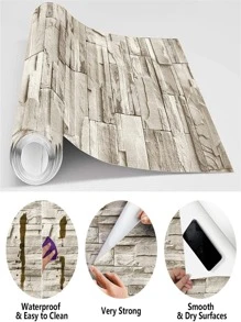 1 cuộn Giấy dán tường gạch lột và dán, Giấy dán tường có thể tháo rời, tự dính, bóc và dán, giả gạch cho tường ốp tường phòng ngủ, phòng giặt ủi - Nhiều màu - Xem 9
