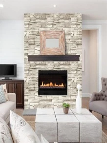 1 cuộn Giấy dán tường gạch lột và dán, Giấy dán tường có thể tháo rời, tự dính, bóc và dán, giả gạch cho tường ốp tường phòng ngủ, phòng giặt ủi - Nhiều màu - Xem 2