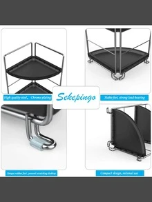 1PC Phòng Tắm Giá Đựng Đồ 3 Lớp Hình Quạt Lưu Vực - màu đen - Xem 6