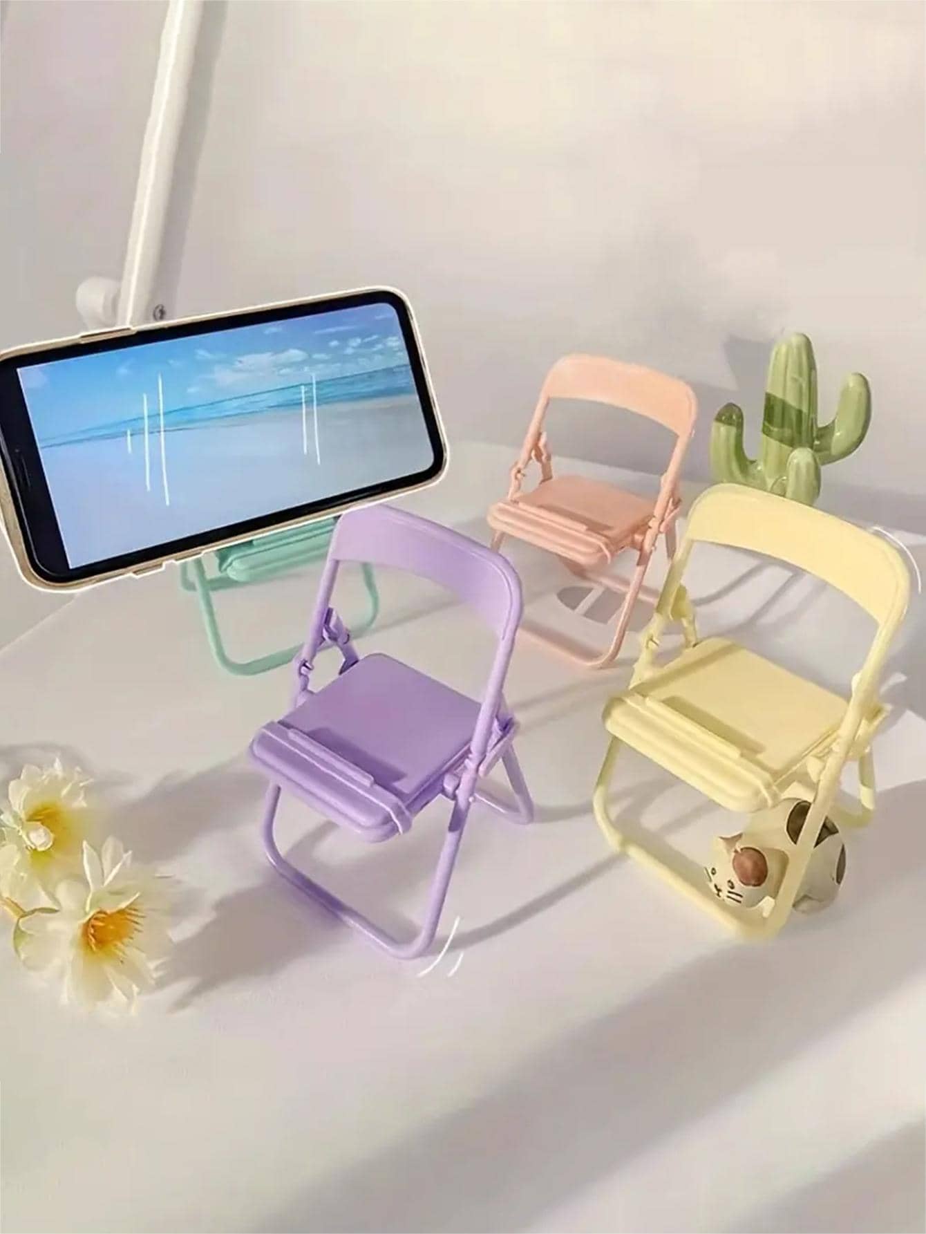 1 Máy Tính Điện Thoại Di Động Để Bàn Sáng Tạo Ghế Mini Hình Trang Trí Phân Chân Đế Slouchy Giá Đỡ Điện Thoại - Nhiều màu - Xem 1