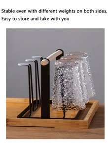 1pc Iron Storage Rack - Black - View 7