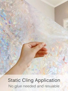 1入組玻璃窗磨砂窗膜非粘性隱私膜 - 彩色 - 查看 5