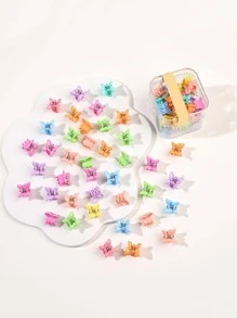 40入組蝴蝶裝飾髮夾 - 彩色 - 查看 1