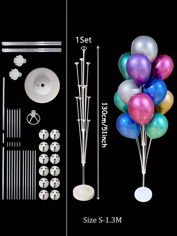 1set Birthday Balloon Stand Kit, Reusable Balloon Arch Stand With Base