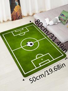 1pc Football Field Pattern Anti-Slip Rug ,Room Decor - Multicolor - View 5