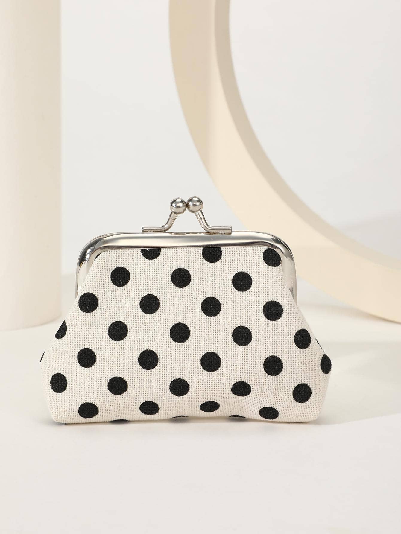 波点图案女士时尚多功能轻便钱包，适合周年纪念日、生日等各种场合，也适合作为送给白领的礼物，男女通用，迷你钱包，零钱包 - 黑與白 - 查看 1