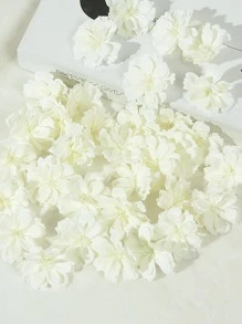 30 件迷你人造雏菊花头丝绸假花适用于家居装饰婚礼装饰工艺花环礼品配件、秋季装饰、秋季 - 白色 - 查看 2