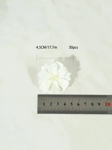 30 件迷你人造雏菊花头丝绸假花适用于家居装饰婚礼装饰工艺花环礼品配件、秋季装饰、秋季 - 白色 - 查看 5