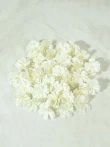 30 件迷你人造雏菊花头丝绸假花适用于家居装饰婚礼装饰工艺花环礼品配件、秋季装饰、秋季 - 白色 - 查看 3
