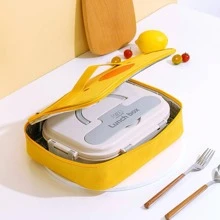 1 túi đựng đồ ăn trưa in hình vịt hoạt hình - Màu vàng - Xem 5