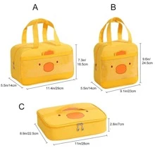 1 túi đựng đồ ăn trưa in hình vịt hoạt hình - Màu vàng - Xem 8