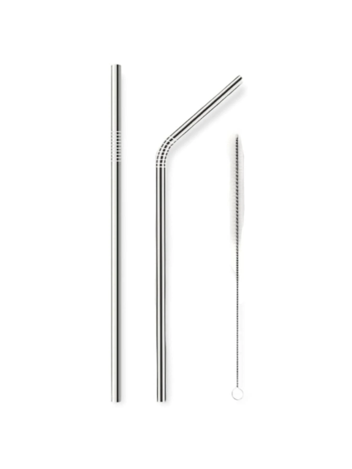 Par Popote / Pajilla metálica Ecológico Reutilizable - Plateado - Ver 1