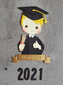 Tự Làm Bé Trai Tốt Nghiệp Cử Nhân Đồng Nhất Thẻ Cắt Kim Loại Chết Thêu Sò Giấy Thủ Công Dao Khuôn Mẫu - Bạc - Xem 3