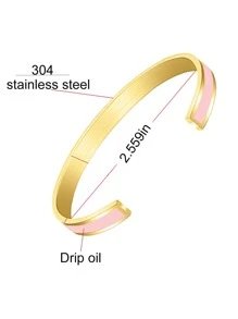 極簡開口手鐲 - 橘色 - 查看 2