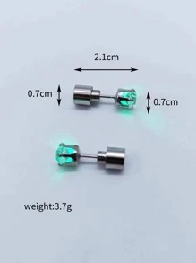 水鑽裝飾耳釘適合日常裝飾，打造時尚外觀 - 綠色 - 查看 3