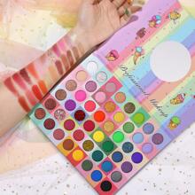 48 Colors Eyeshadow Makeup Palette, Natural Rainbow Shimmer Matte Glitter Eye Shadow Powder Highly Pigmented Gift Set Make Up Pallet - Multicolor - View 7