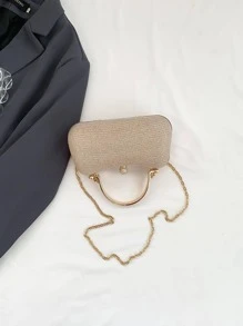 Túi Dạ Hội Thời Trang Đơn Giản Phong Cách Hàn Quốc Thích Hợp Cho Tiệc Cưới - Vàng - Xem 4