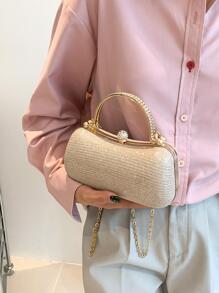 Túi Dạ Hội Thời Trang Đơn Giản Phong Cách Hàn Quốc Thích Hợp Cho Tiệc Cưới - Vàng - Xem 7