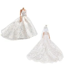E-TING 2 Pcs Beautiful Bride Clothing Party Ball Dress For Girl Dolls - Multicolor - View 3