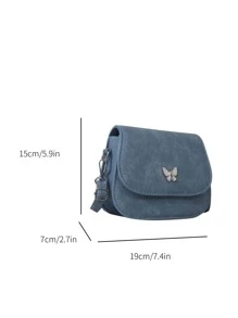 Túi đeo chéo trang trí hình bướm thời trang - Màu xanh lam - Xem 2