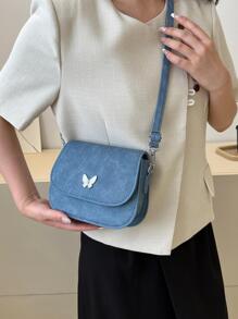 Túi đeo chéo trang trí hình bướm thời trang - Màu xanh lam - Xem 4