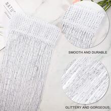 裝飾用線帶閃爍閃閃發光門窗帘，閃亮線帶裝飾掛飾，用於臥室家居裝飾門簾客廳隔斷窗簾 - 白色 - 查看 2