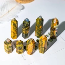 1入組天然雄黃礦石水晶點塔方尖碑治療礦物，家居裝飾 - 彩色 - 查看 3