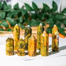 1入組天然雄黃礦石水晶點塔方尖碑治療礦物，家居裝飾 - 彩色 - 查看 2