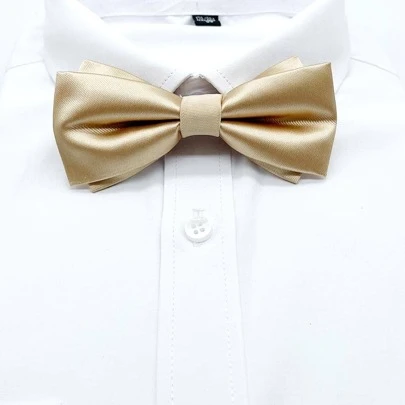 1pc Men Solid Bow Tie Durable, Versatile, And Stylish For Weddings Parties Holidays Casual Men Necktie