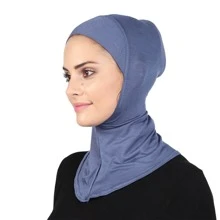 素色蓋頭圍巾 - 霧霾藍 - 查看 4