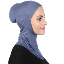 素色蓋頭圍巾 - 霧霾藍 - 查看 3