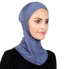 素色蓋頭圍巾 - 霧霾藍 - 查看 2