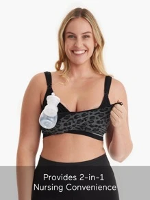Momcozy 4-In-1 Pumping Bra Hands Free, Fixed Padding Nursing Bra & Maternity Bra, YN12 Wearable Breast Pump Bra Cotton-Nylon Comfort & Support For S12 Pro, Spectra, Elvie, Willow,Etc - màu đen - Xem 10