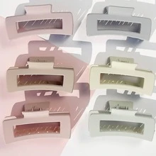 6入組矩形設計極簡髮爪 - 彩色 - 查看 1