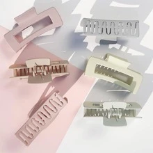 6入組矩形設計極簡髮爪 - 彩色 - 查看 3