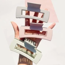 6入組矩形設計極簡髮爪 - 彩色 - 查看 2