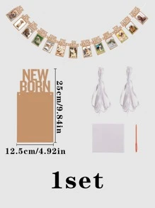 Biểu ngữ ảnh sinh nhật lần thứ 1 cho trẻ sơ sinh đến 12 tháng, Ảnh cột mốc hàng tháng Bunting Garlan - gừng - Xem 3