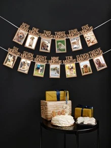 Biểu ngữ ảnh sinh nhật lần thứ 1 cho trẻ sơ sinh đến 12 tháng, Ảnh cột mốc hàng tháng Bunting Garlan - gừng - Xem 2