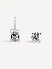 925 Sterling Silver Stud Earrings Set | White Gold Plated Hypoallergenic Stud Earrings | Cubic Zirconia Stud Earrings For Women Girls Men(3mm,4mm,5mm,6mm) - Silver - View 7