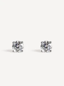 925 Sterling Silver Stud Earrings Set | White Gold Plated Hypoallergenic Stud Earrings | Cubic Zirconia Stud Earrings For Women Girls Men(3mm,4mm,5mm,6mm) - Silver - View 6