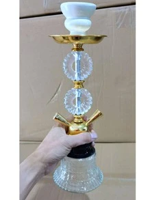 1set Glass Smoking Hookah, Modern Glass Hookah For Gift - White - View 3