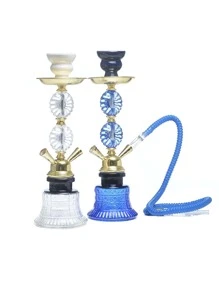 1set Glass Smoking Hookah, Modern Glass Hookah For Gift - White - View 1