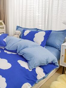 Cloud Pattern Duvet Cover Set Without Filler, Creative Fabric Duvet Cover Set For Bedroom - Multicolor - View 2